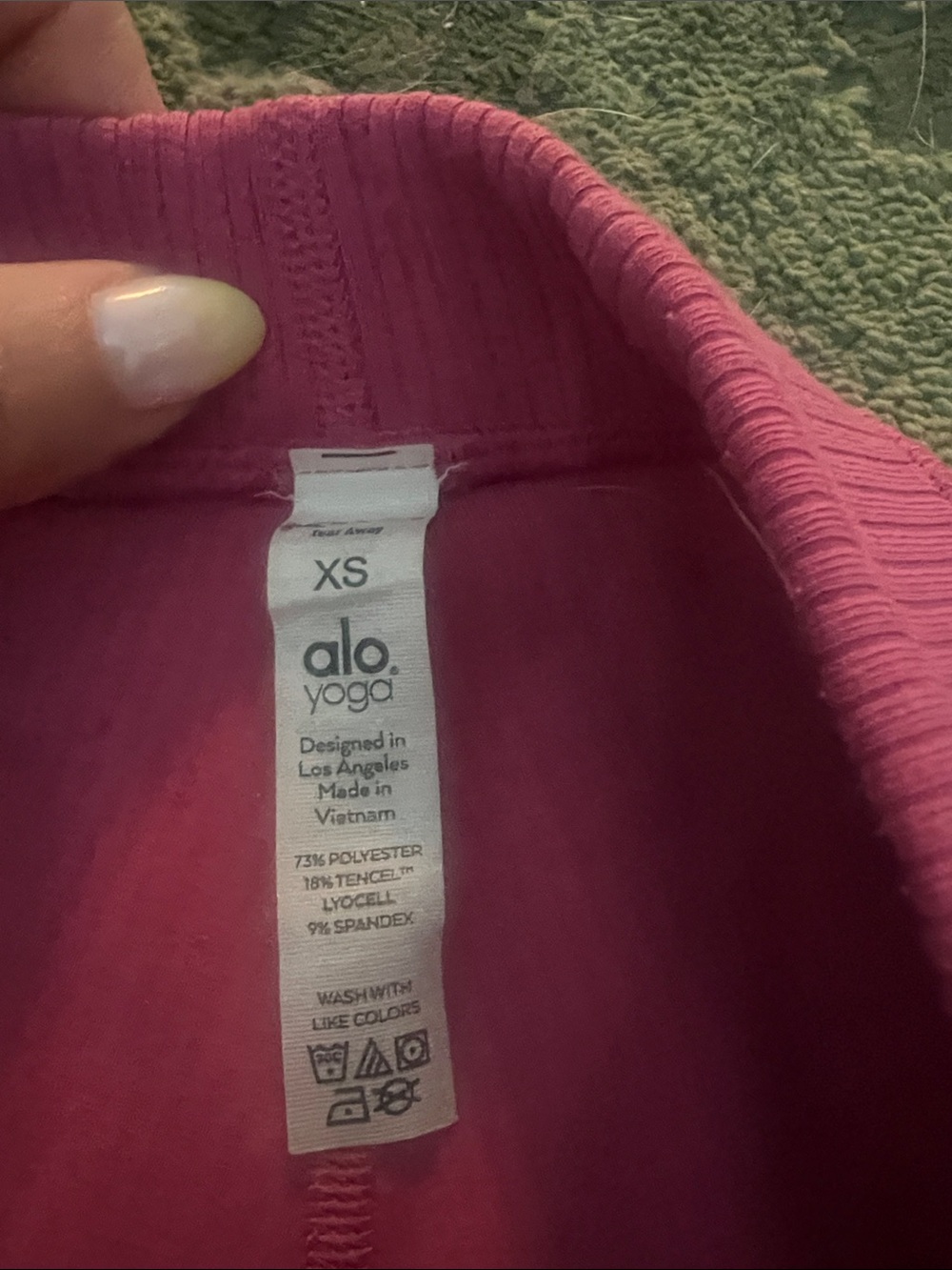 Pink Alo Yoga Set Ribbed Crop Tank & Leggings Set - Picture 2 of 4